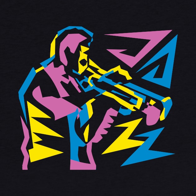 Modern style trumpet player by jazzworldquest